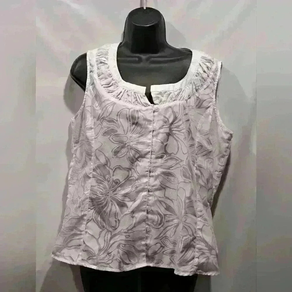 Harve Benard szL White Summer Blouse